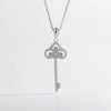 Sterling Silver Inlaid Zircon Key Shape Necklace