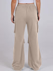 Elastic Waist Wide Leg Pants with Pockets