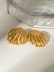 Gold-Plated Stainless Steel Shell Stud Earrings