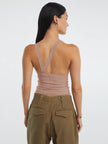 Halter Neck Ribbed Cropped Tank