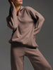 Johnny Collar Long Sleeve Top and Pants Sweater Set