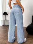 Distressed Wide Leg Jeans with Pockets