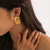 Gold-Plated Square Earrings