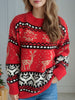 Christmas Element Round Neck Long Sleeve Sweater