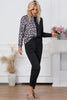 Leopard Round Neck Top and Drawstring Pants Lounge Set