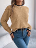 Contrast Trim Round Neck Long Sleeve Sweater