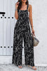 Devine Printed Wide Strap Jumpsuit with Pockets