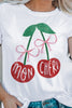 Cherry Round Neck Short Sleeve T-Shirt