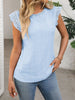 Lace Detail Round Neck Cap Sleeve Top