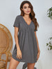 V-Neck Short Sleeve Lounge Dress