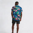 Men's Plus Size Printed Button Up Short Sleeve Shirt