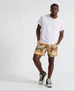 Men's Plus Size Floral Print Elastic Waist Casual Shorts
