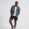 Men's Plus Size Printed Button Up Short Sleeve Shirt