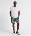 Men's Plus Size Floral Print Elastic Waist Casual Shorts