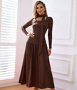 Long Sleeve A-Line Dress with Scarf