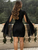 Cutout Bodycon Mini Dress with Cape Sleeves